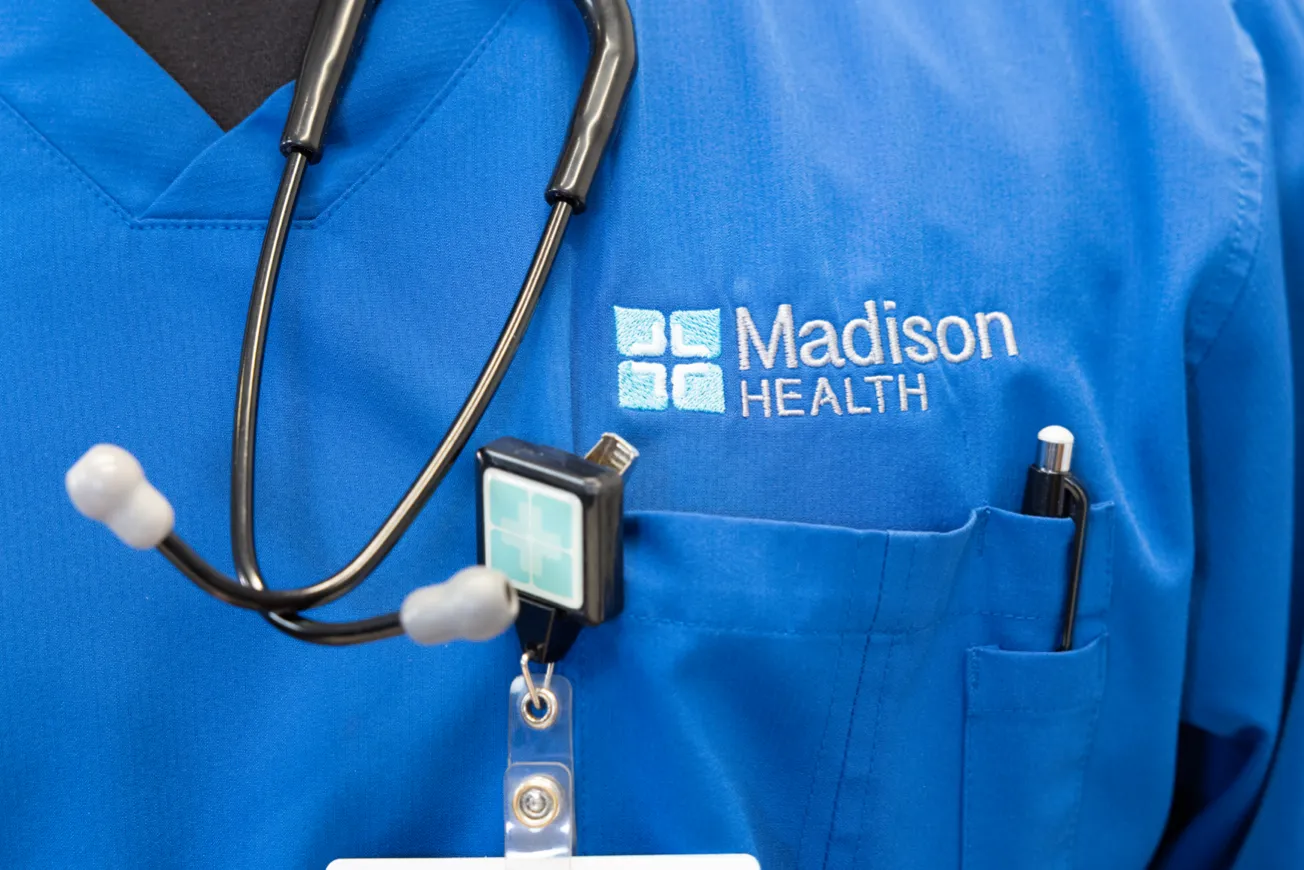 Madison Health logo on scrubs