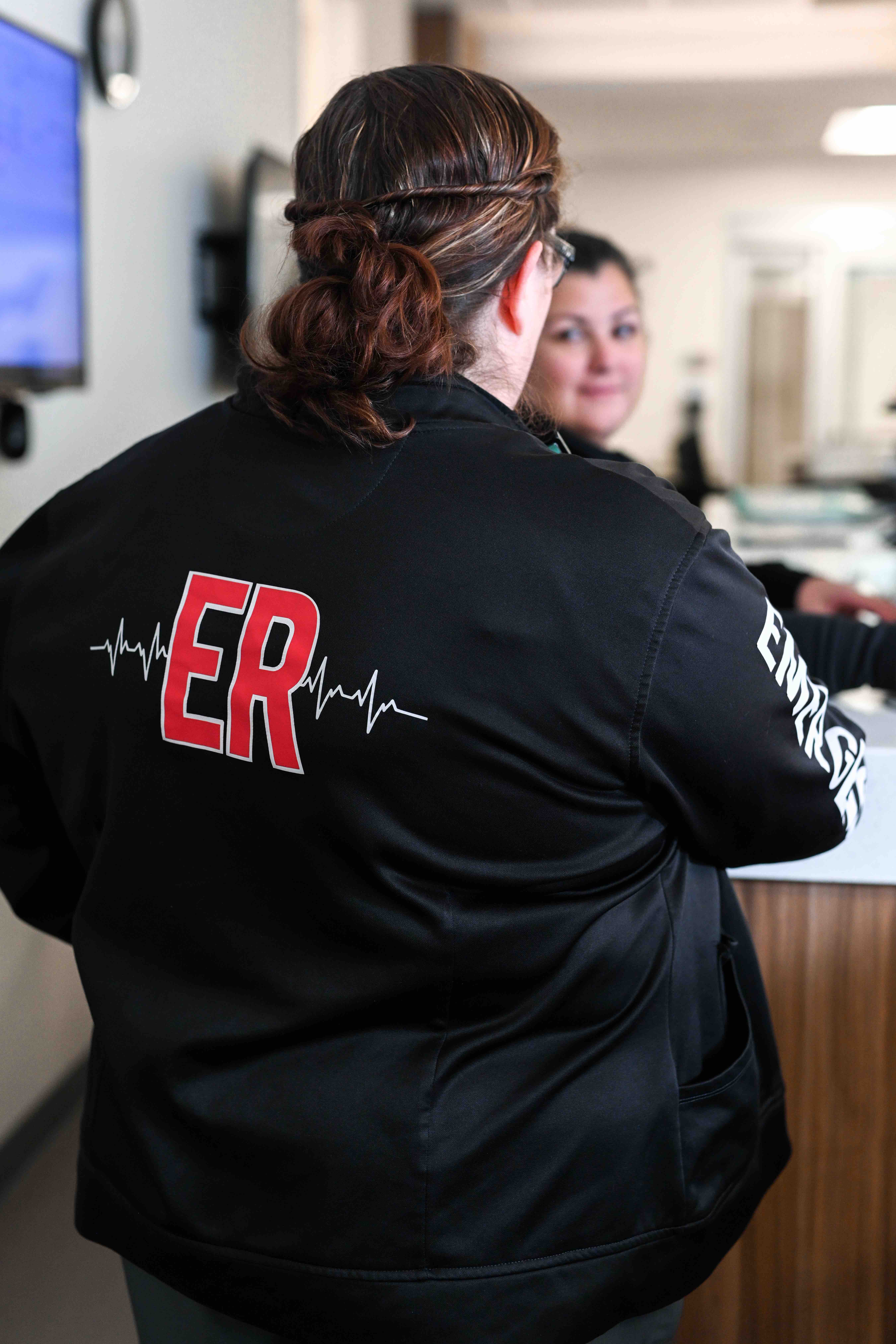 Madison Health Emergency Room provider with black ER jacket on