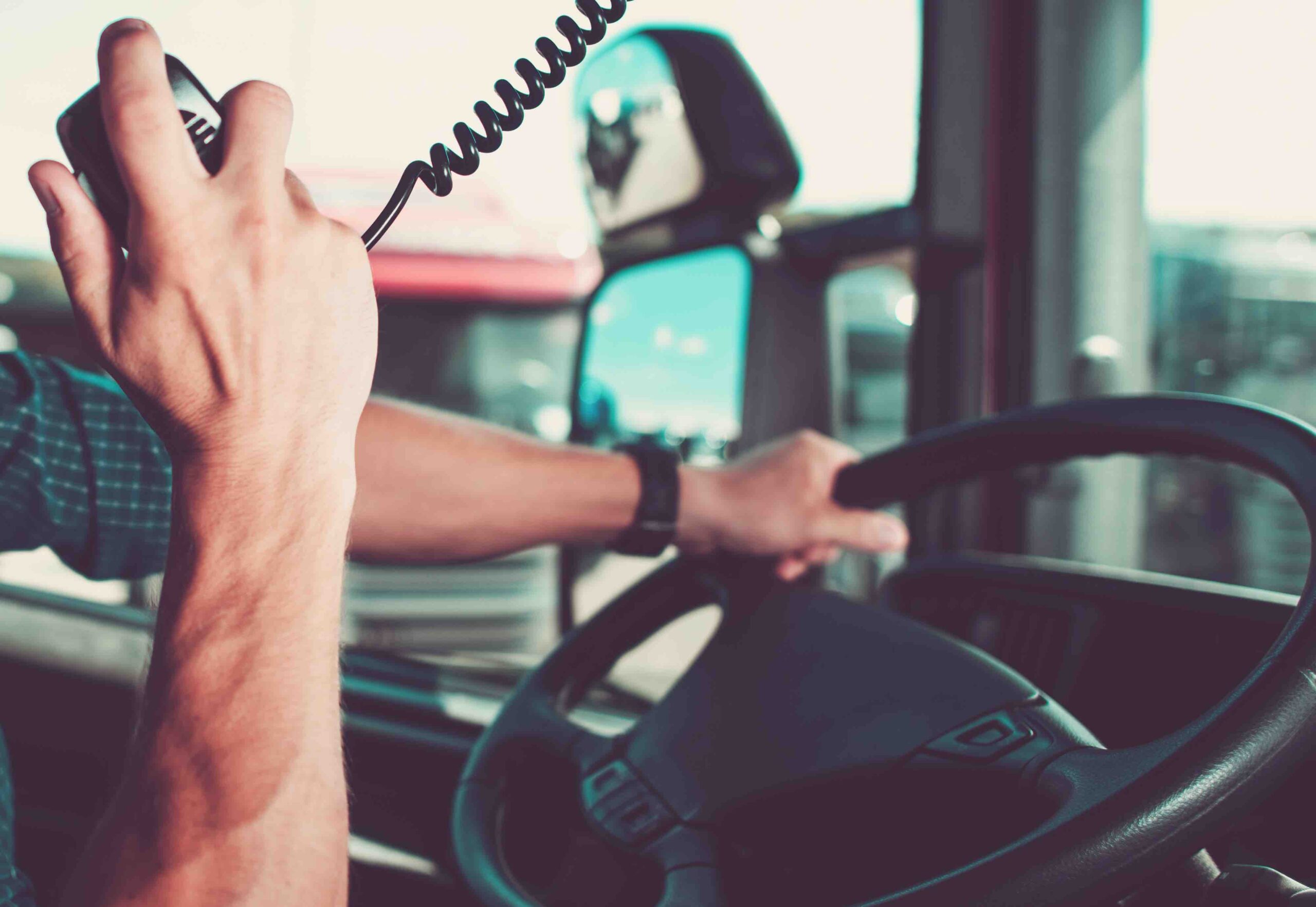 Truck Driving and Radio Chat with Other Drivers in Convoy.